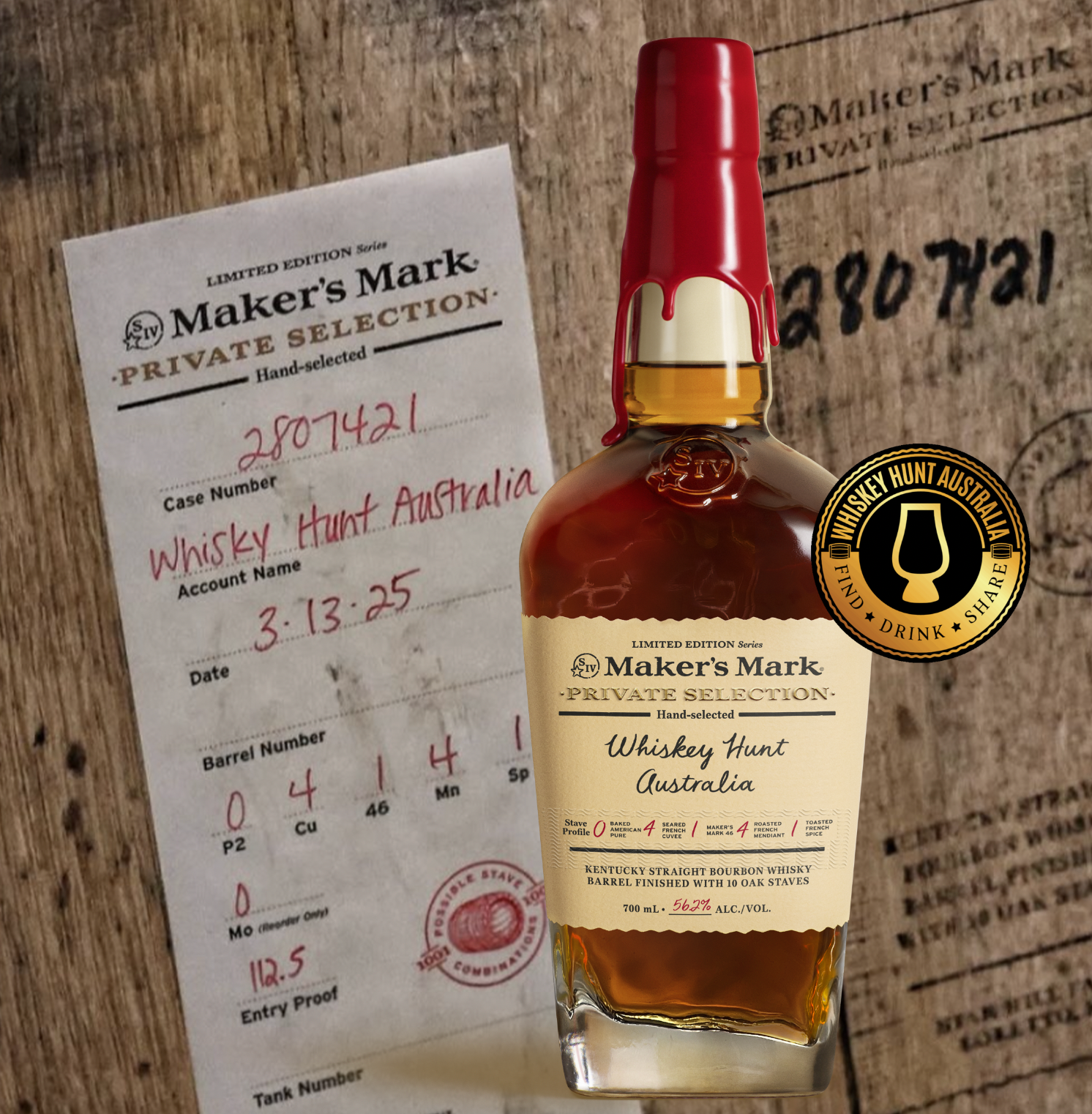 Maker's Mark Private Select For WHA Single Barrel Kentucky Straight Bourbon Whiskey