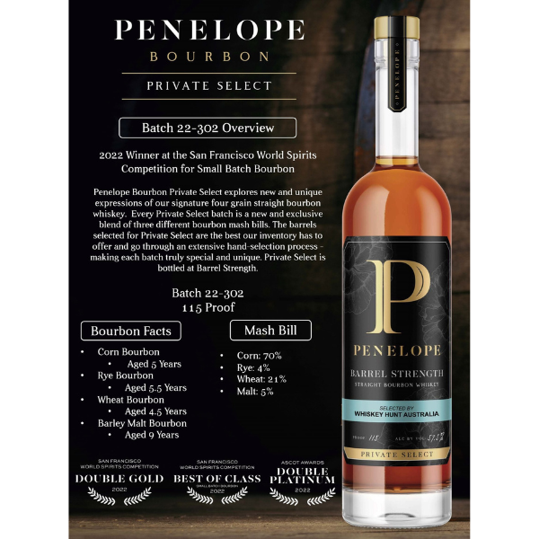 Penelope Private Select Bourbon - Whiskey Hunt Australia 750ml