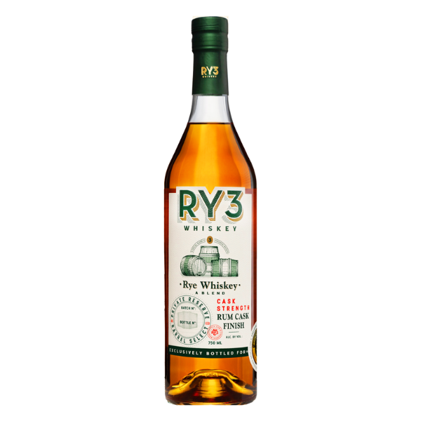 RY3 Rum Cask Finished Rye Whiskey 58.9% abv. 700ml