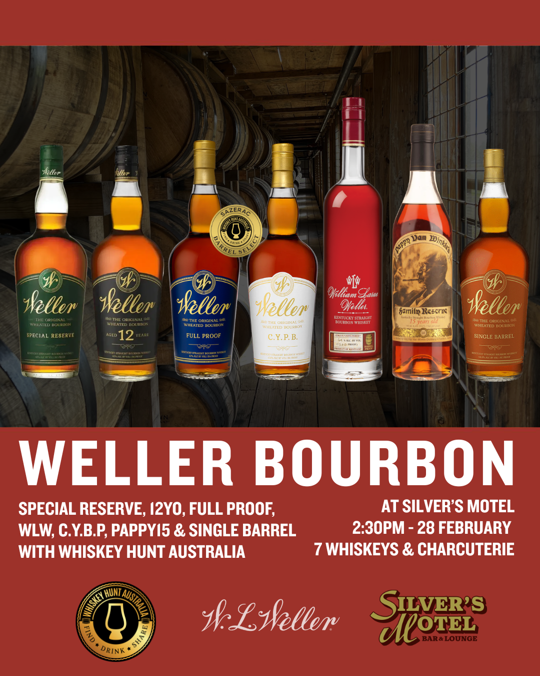 Weller, Whiskey Hunt and a Pappy @ Silver’s Motel, Sydney Tasting